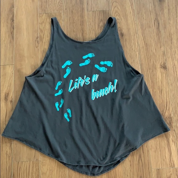 💕HP💕wildfox life’s a beach grey tank top - Picture 3 of 9